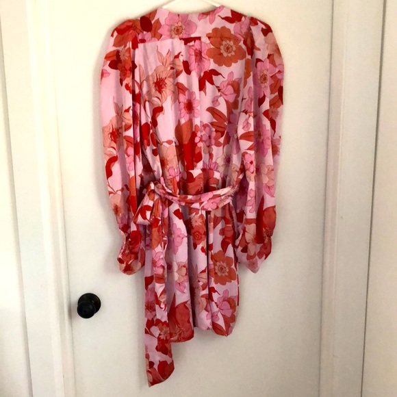 Vici Floral Long Sleeve Dress in Red and Pink - Picture 6 of 6